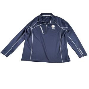 Sunice Ryder Cup 2020 Whistling Straits Men Large Navy  1/4 Zip Pullover READ